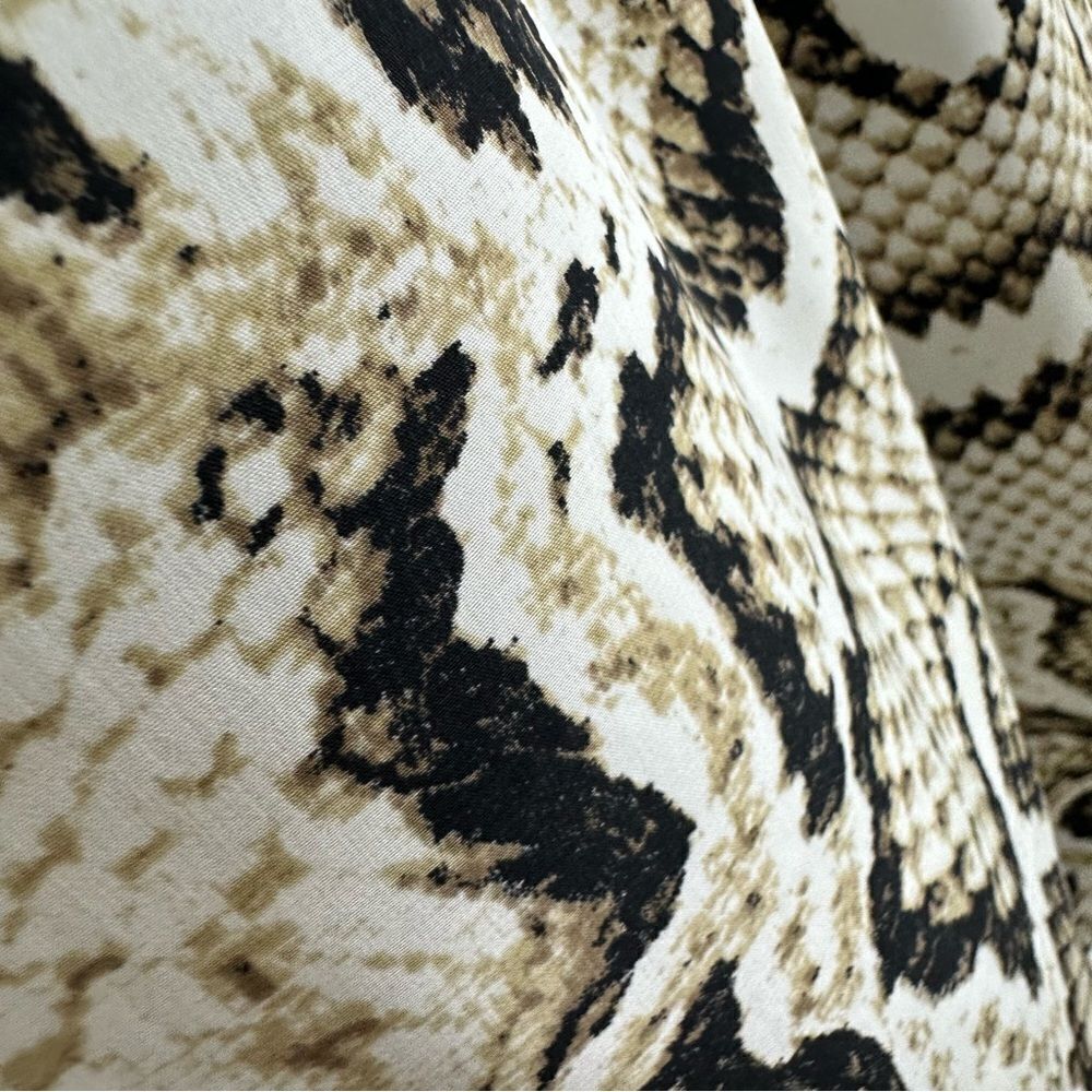 Jm Collection Neutral Snakeprint Button Front Blo… - image 3